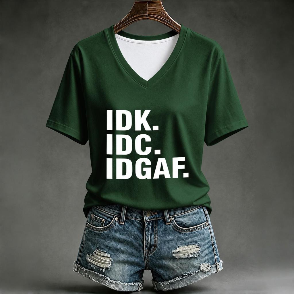 Women's Casual Letter Print Short Sleeve T-Shirt Top