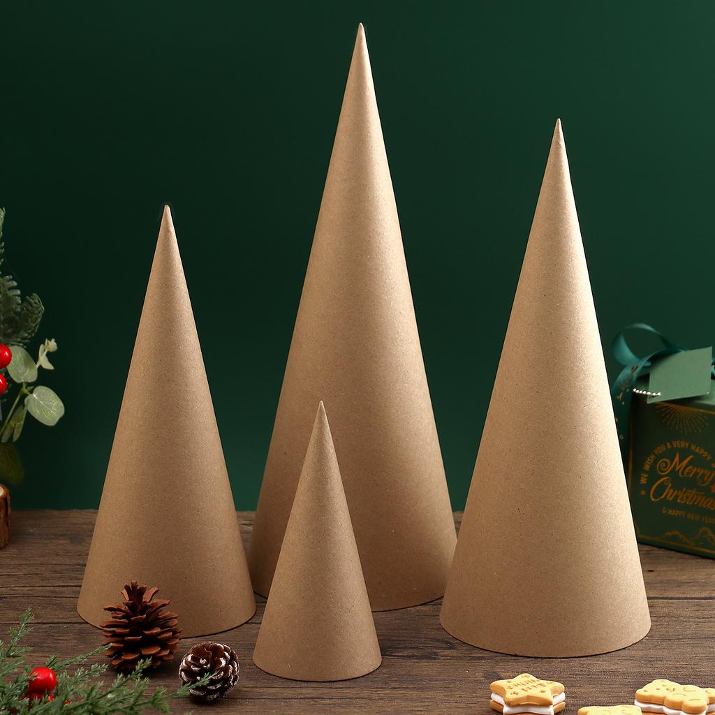16 Pcs Christmas Paper Mache Cone Open Bottom Cardboard Craft Cones Cardboard Tree Cones Christmas Tree Gnome Ornament