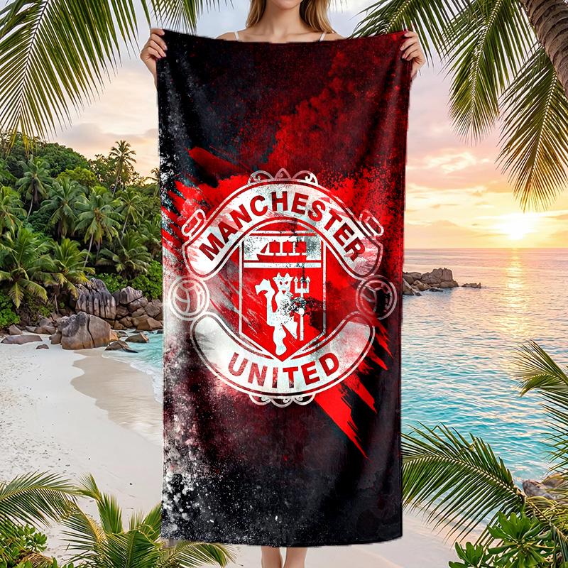 Asciugamano da Spiaggia Manchester United Morbido Microfibra Asciugamano Estivo Asciugatura Rapida Assorbente per Spiaggia Piscina Viaggio