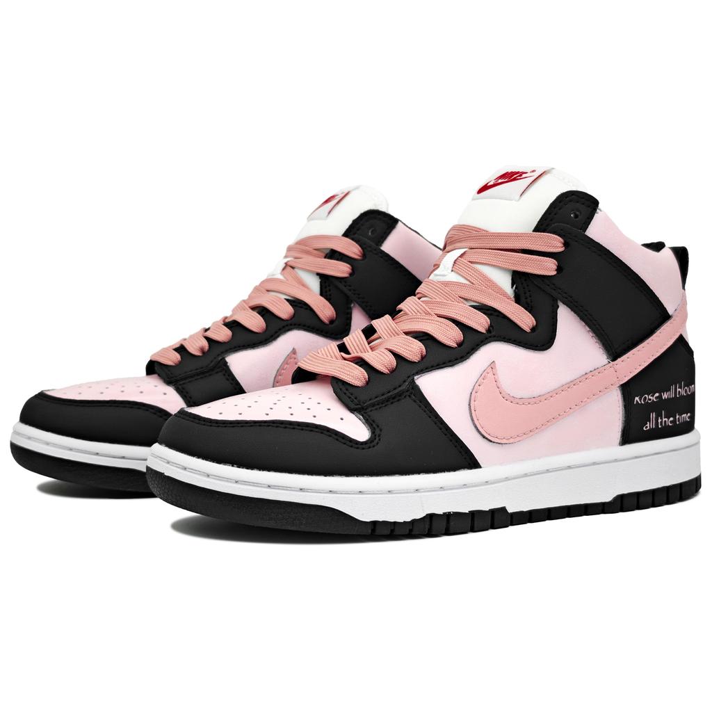 Nike Dunk Wheat, Cute, Box High Top Skateboard Shoes Women's Black Pink DD1869-103(Team1148-123)