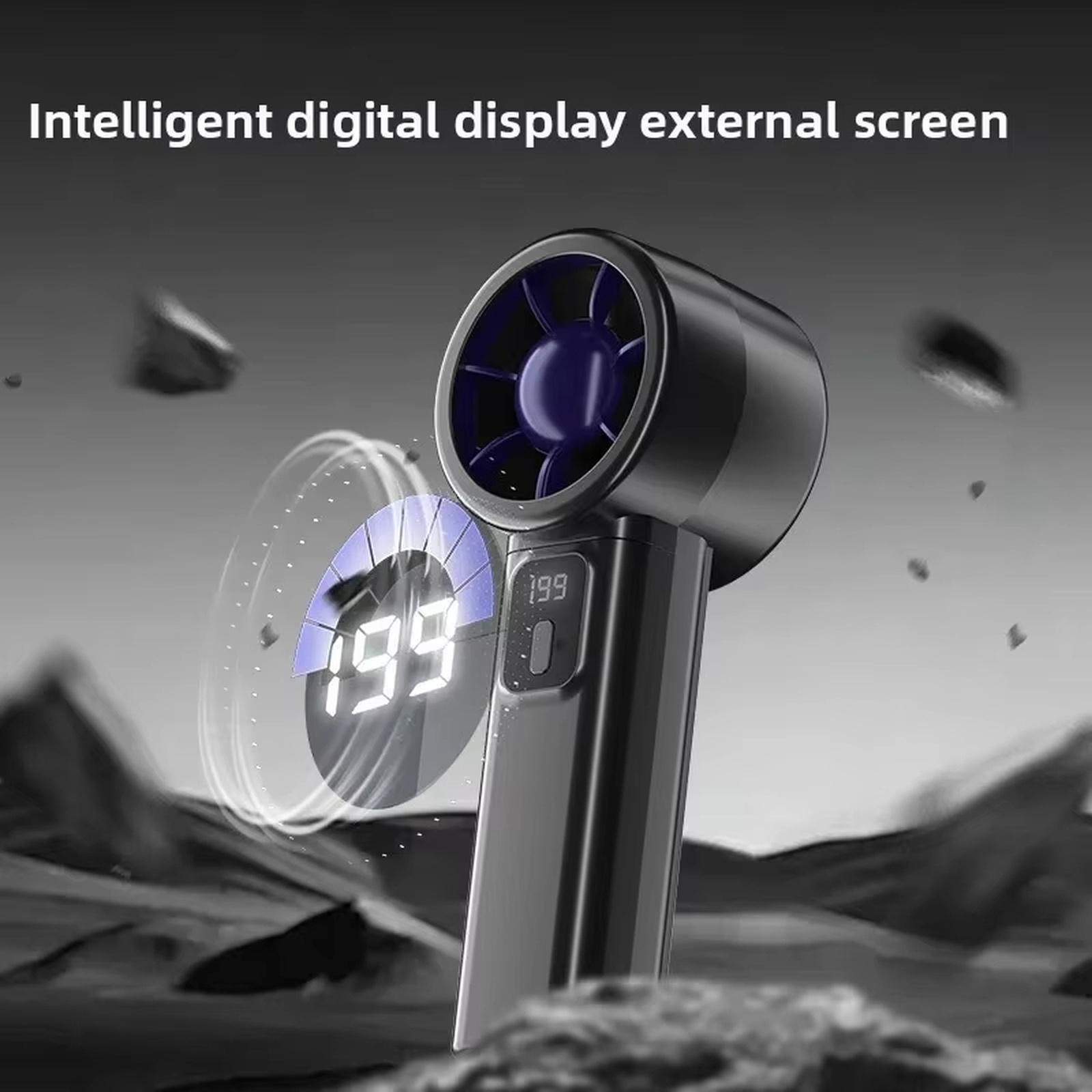 

Цифровой вентилятор с регулируемой скоростью - Ручной настольный вентилятор с карабином, перезаряжаемый через USB one size