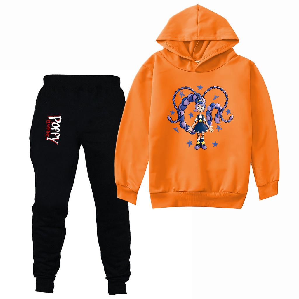 

4140 Multi-color Kids Girls Lily Lovebraids Bobi Print Long Sleeves Hoodies Pants Trousers Sets 170cm