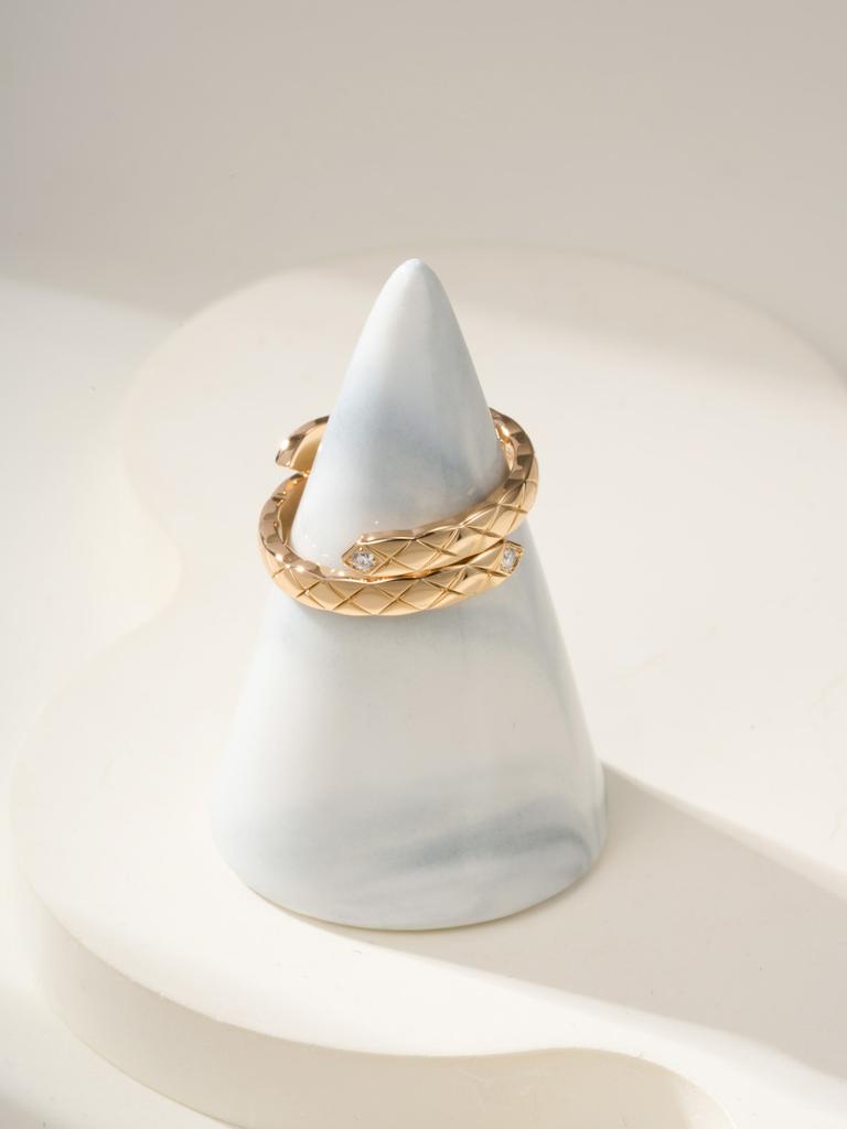 Super High Quality Rhombus Double Layer Ring for Daily Wear Exquisite Craftsmanship for Men and Women Gifts for Men and Women Birthday Gifts