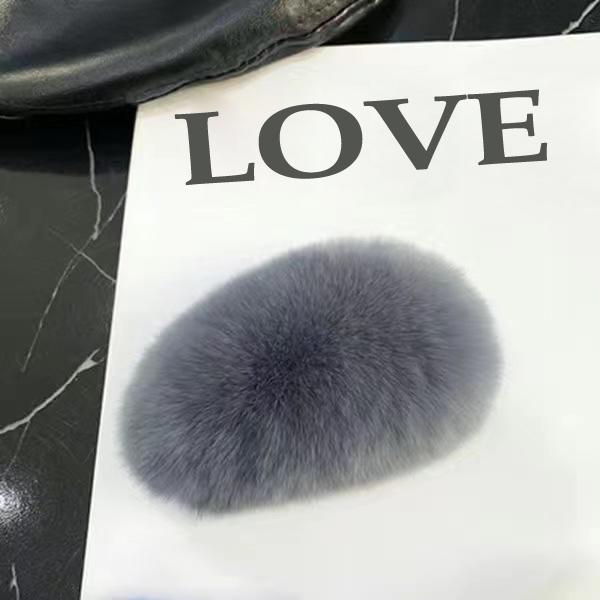 Girls Plush Hairpin Natural Rabbit Fur Women Bangs Hairpin