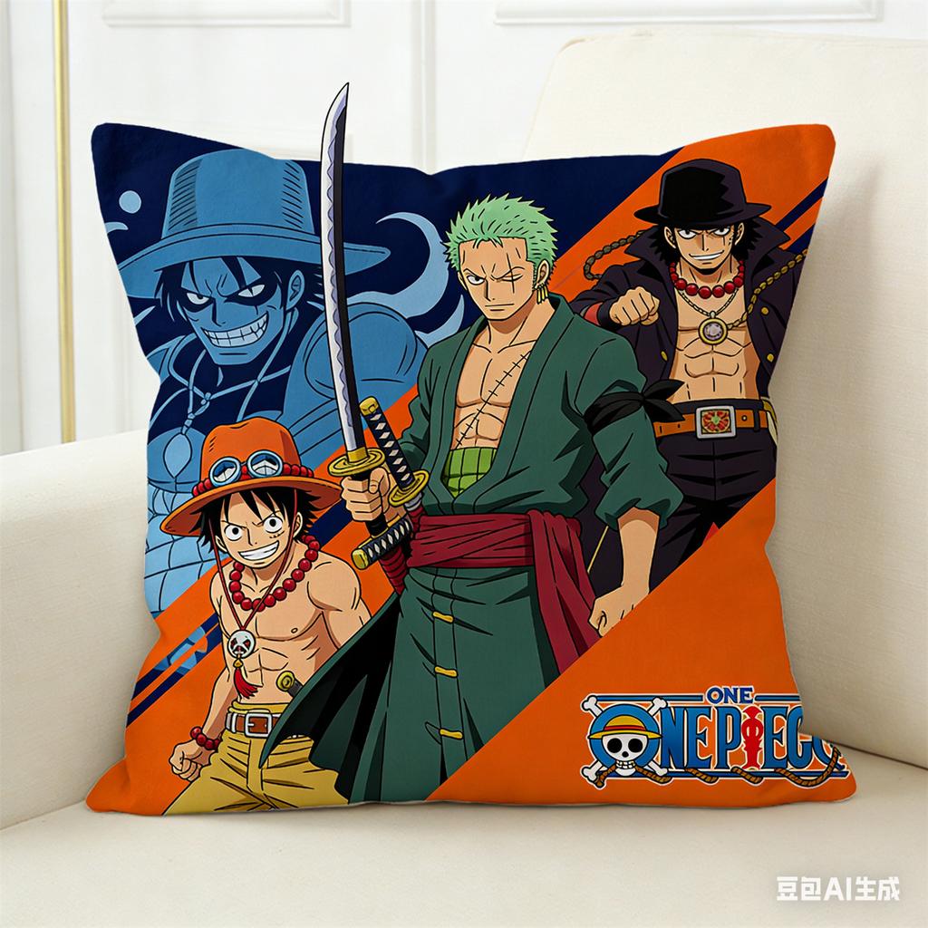 One Piece Pillow Cover Anime Fan Favorite Character Print Decorative Pillowcase for Bedroom Living Room and Anime Enthusiasts