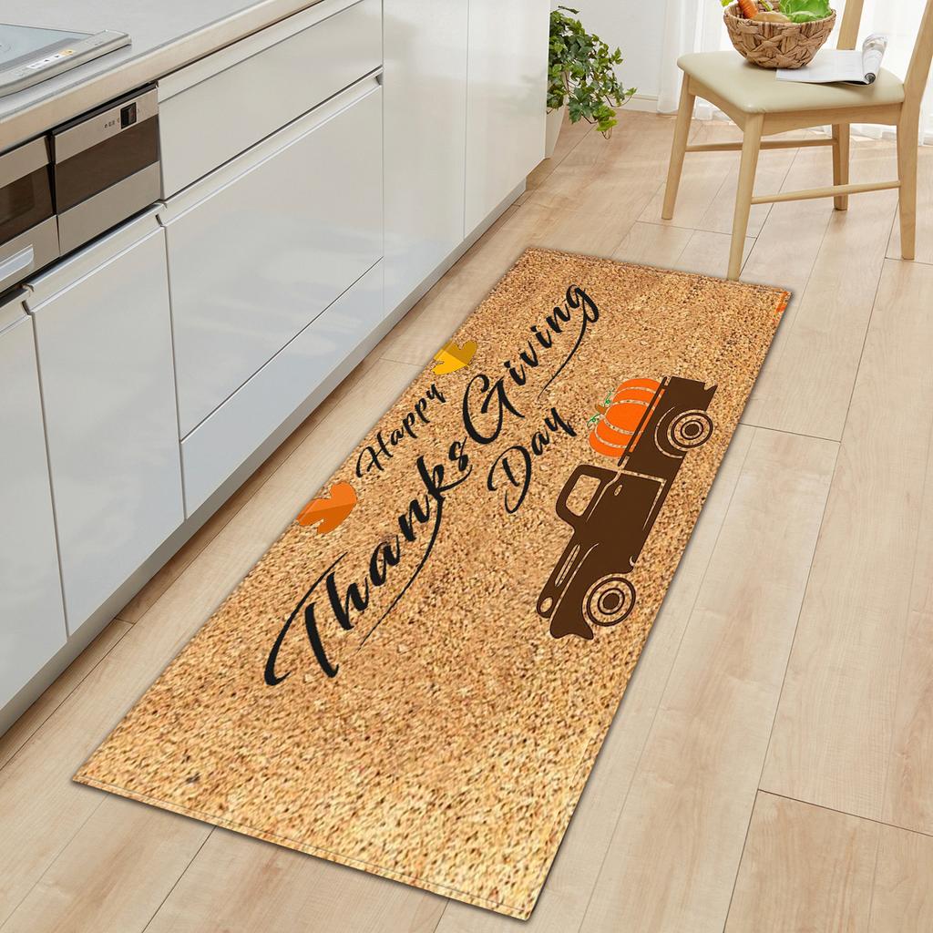 Faceless Doll Thanksgiving Door Mat Kitchen Absorbent Strip Bedroom Non-Slip Floor Mat Living Room Carpet
