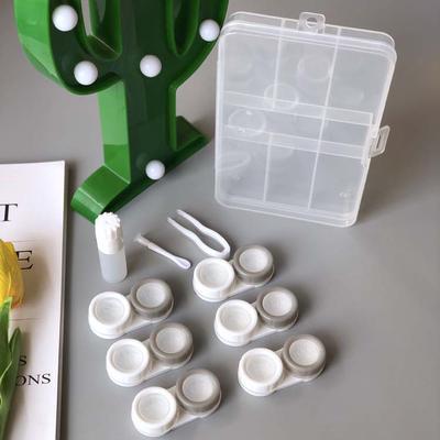 Six Pairs  Lens Case Transparent  Lenses Storage Travel Carrying Case with with