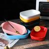 Ceramic Binaural Baking Pan Cheese Baked Rice Bowl Creative Baking Pan Oven Bowl Nordic Style Plate Household Restaurant Hotel Plate