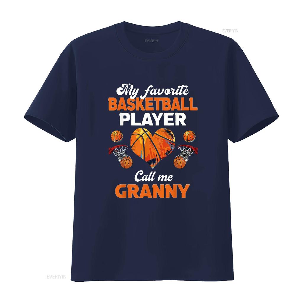 Womens My Favorite Basketball Player Calls Me Granny T Shirt Black 2XL vintage Washed Slightly Versatile Casual