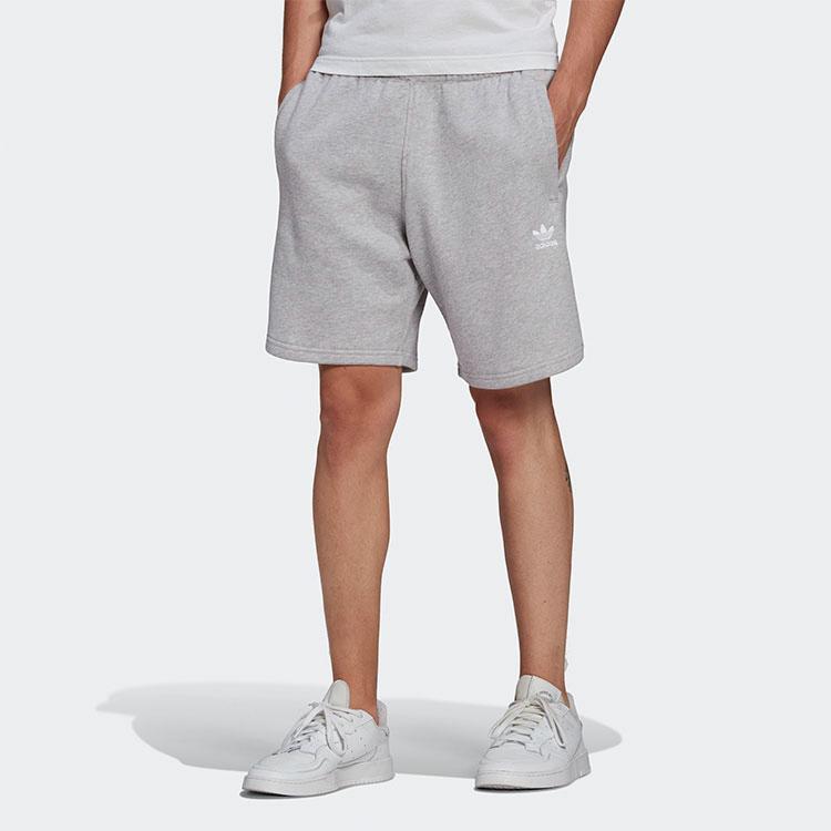Adidas Originals Essential Embroidered Logo Mid-Waist Solid Casual Sports Shorts Men Bottoms Grey GD2555