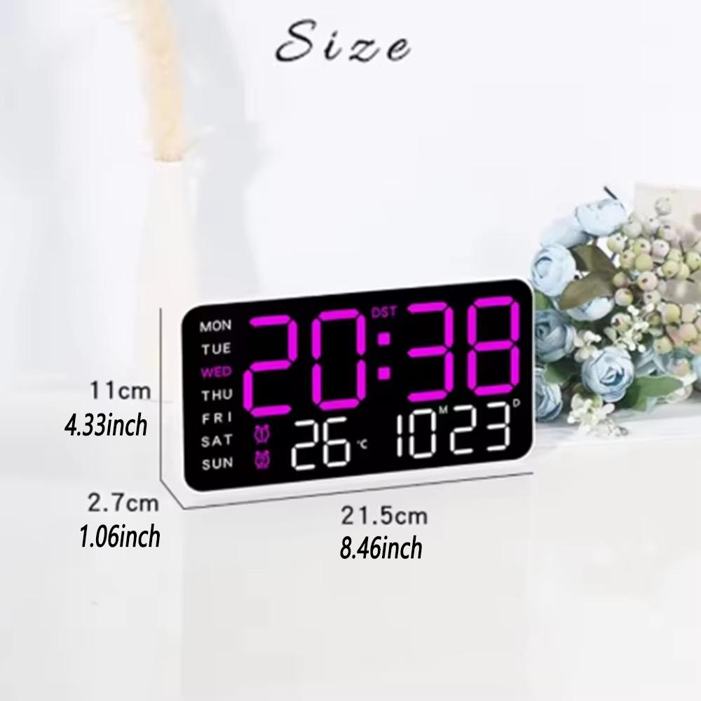 Giant Intelligent Digital Wall Clock Display Temperature Date Brightness Adjustment Led Clock Living Room Bedroom Digital Clock