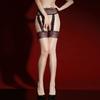 Men'S And Women'Salluring Aurora Black Lace With Faux Garter Straps, Shiny Ultra-Thin 0D Sexy Pantyhose