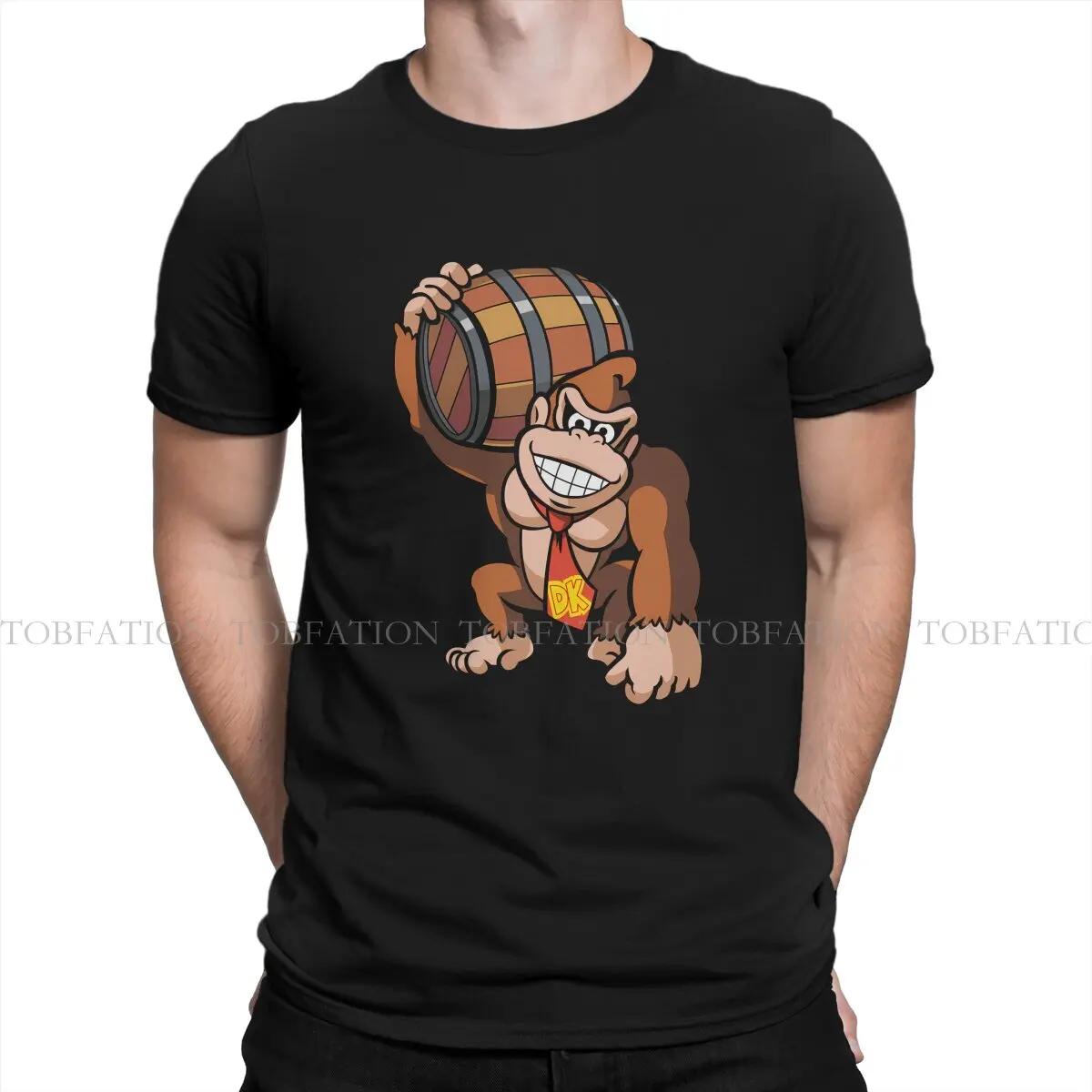 

2026 Новый с бочкой О-образный вырез Повседневная футболка Игра Donkey Kong Чистый хлопок Базовая футболка Мужская одежда Модная Оверсайз Большая Сал... S разноцветный