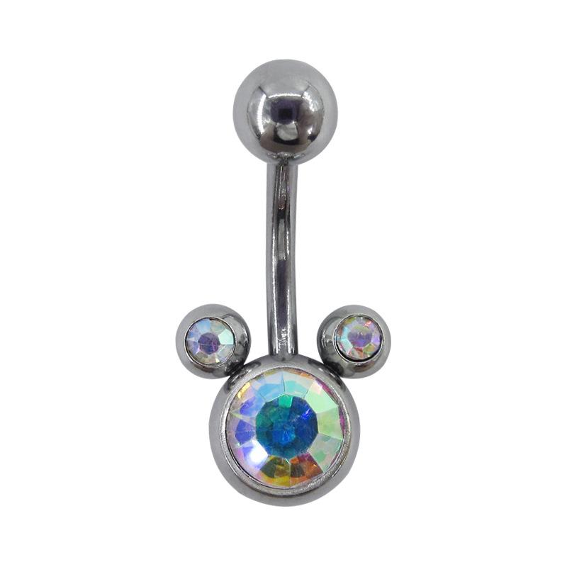 

Кольцо для пупка, гвоздь для пупка, шарик из нержавеющей стали, инкрустированный бриллиантом, ювелирные изделия на пупке 2.3cm