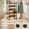 Metal Kitchen Trolley 4 Tier Storage Trolley With Pull Out Baskets And 4 Swivel Casters For Kitchen Rustic Brown