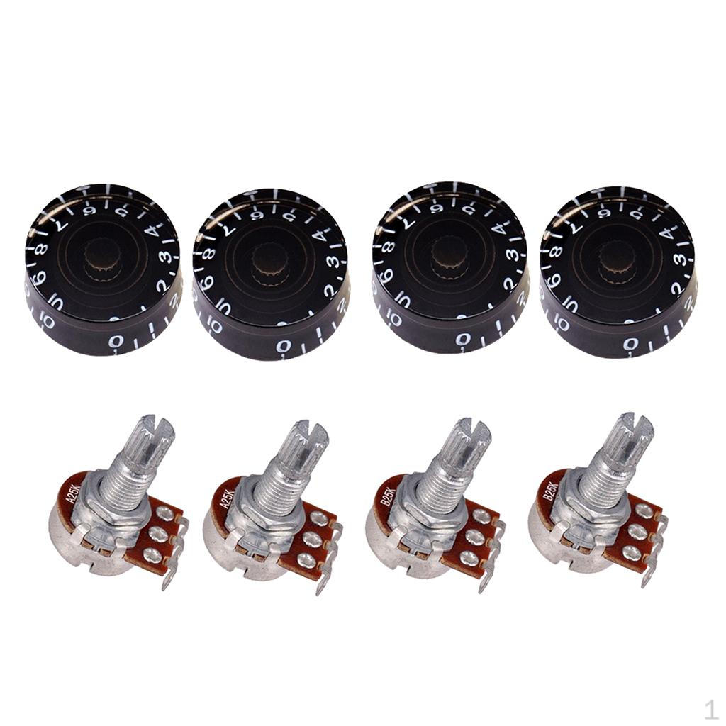 

4 шт. ручки для гитарных колокольчиков и потенциометр A25K, 2 цвета в наличии чёрный