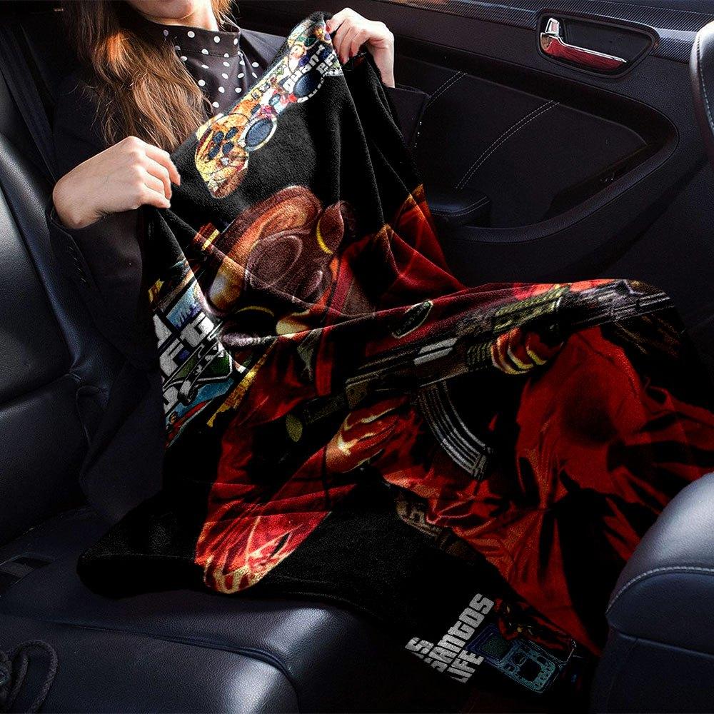 1pc Grand Theft Auto Soft Flannel Blanket with Designer Print A cozy blanket for all seasons, perfect for the couch, bed, office