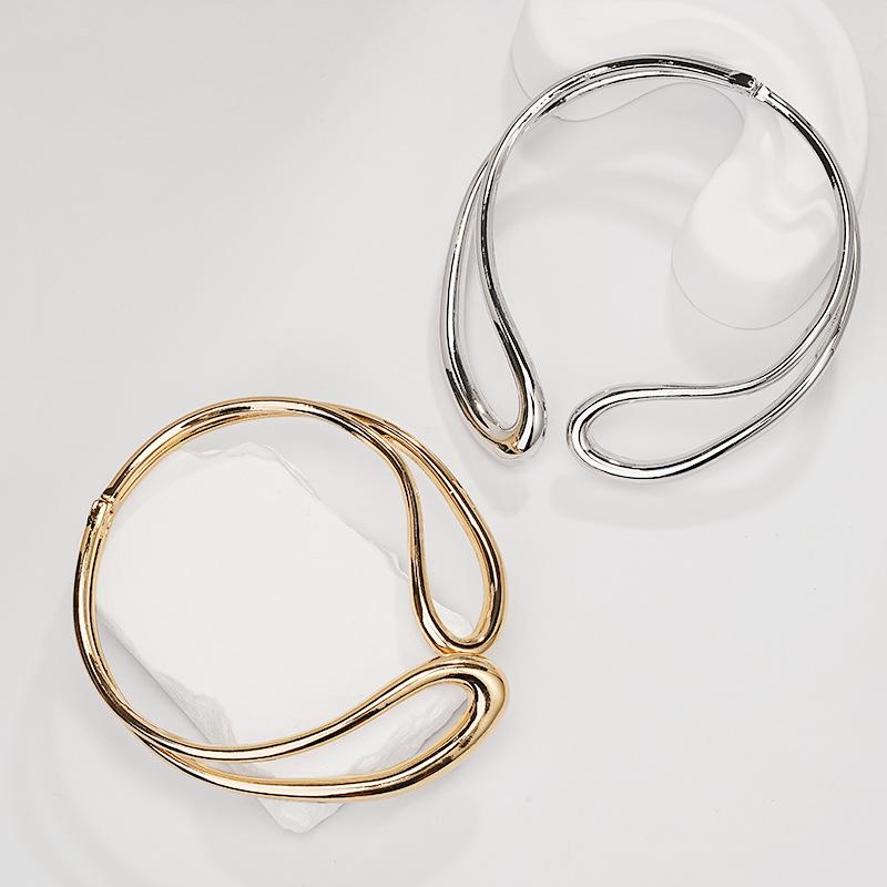 Evropsko-americký trendy dvouvrstvý obalový choker náhrdelník - Jednoduchý, módní, přehnaný styl