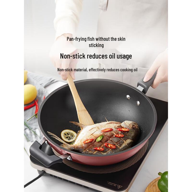 Midea 32cm Non-Stick Wok & Frying Pan