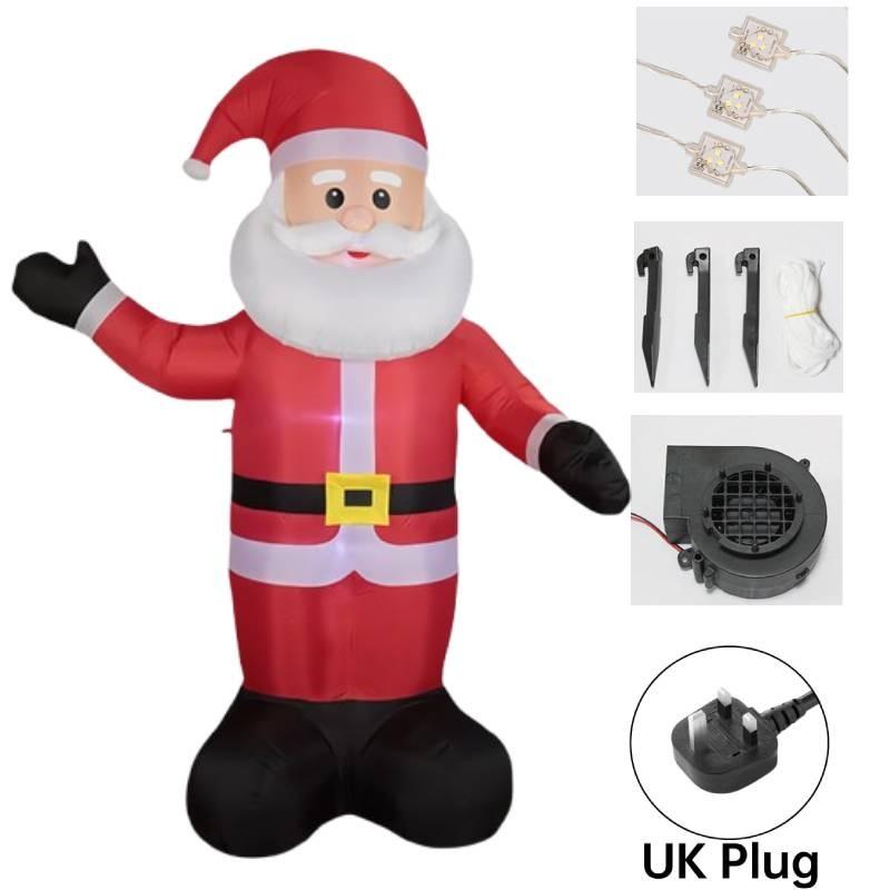 Färgglad Uppblåsbar Jultomte Med LED-lampor För Festlig Utomhusdekoration