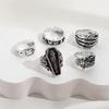 Cool Handsome Ladies Grip Ring, Punk Reaper Sickle Retro Belt Buckle Ring 5-piece Set