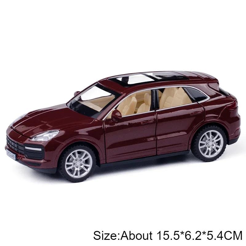 1:32 Cayenne Turbo 911 GT3 Car Model Toy Alloy Diecast Music Light Doors Opened Pull Back Miniature Vehicle Boy Interactive Toys