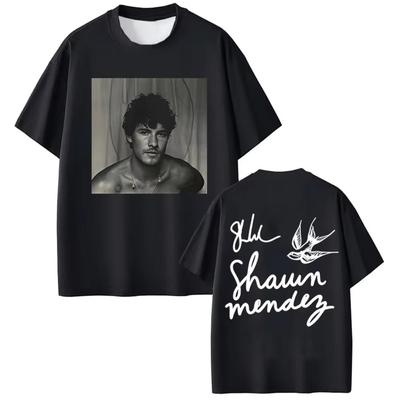 Rapper Zpěvák Shawn Mendes na turné The Road Again Tour 2025 Album Merch Tričko Pánská Móda Nadměrné Tričko s Krátkým Rukávem Streetwear