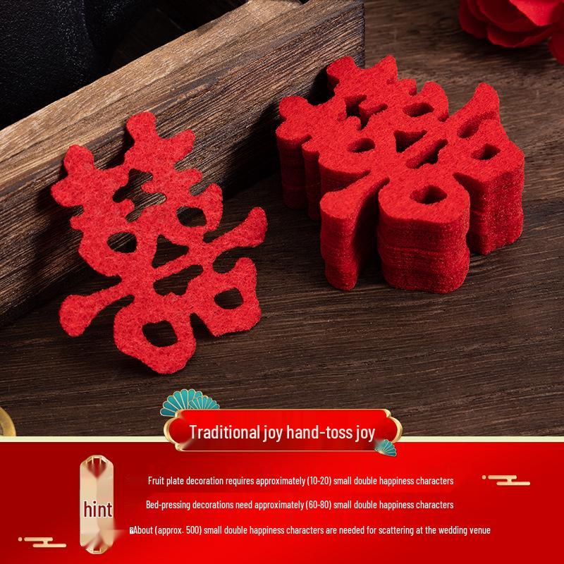 Non-Woven Fabric Double Happiness Wedding Decoration Set Total 30 (1 pack)