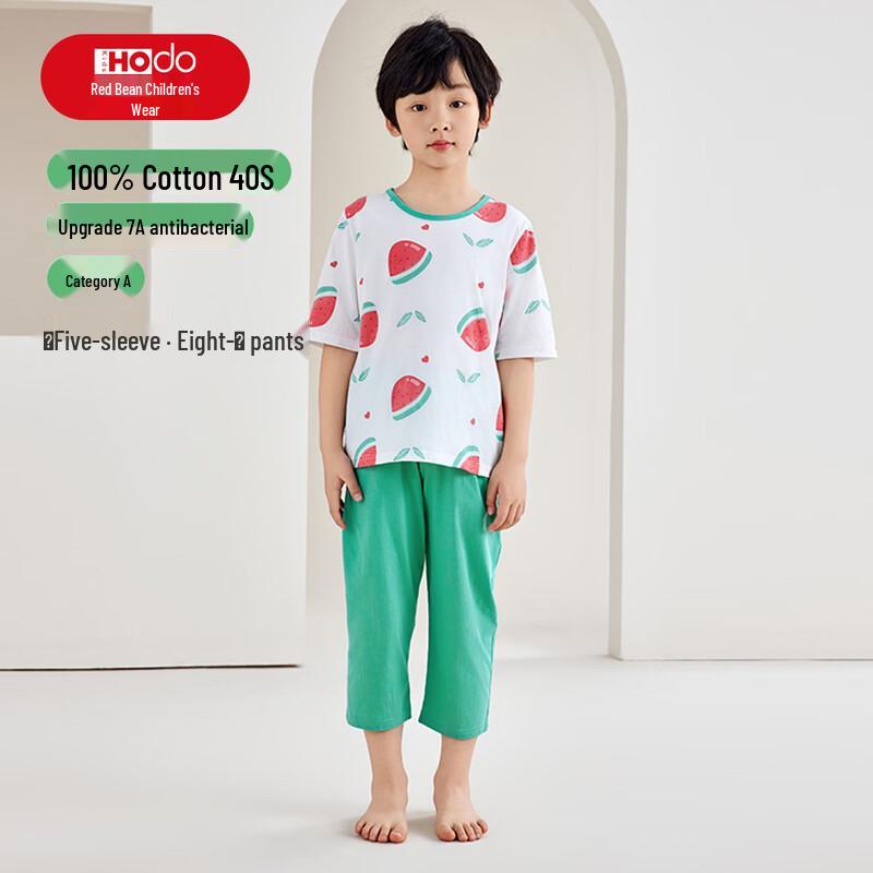 Hodo Boys' Half-Sleeve Cool-Touch Cotton Pajama Set