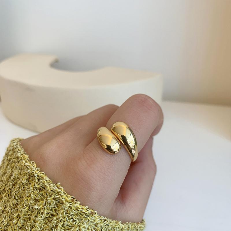 Neuer Modetrend Einzigartiges Design Eleganter Zarter Wassertropfen Geometrische Öffnung Verstellbarer Ring Damenschmuck Party Premium Geschenke
