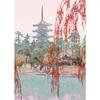 Stile Vintage Giapponese Uccello Pavone Fujiyama Poster e Stampe Pitture su Tela Retro Wall Art Immagini per Arredamento Casa Stanza