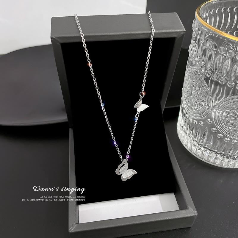 Butterfly Necklace Female Simple Exquisite Super Fairy Niche Design Cold Wind Collarbone Chain