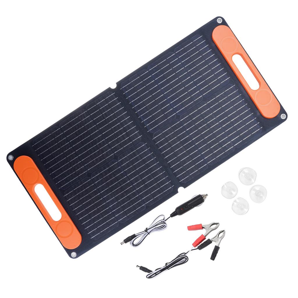 80W Portable Solar Panel Foldable Backpacking Charger High Efficiency USB C Dual USB Ports Waterproof for Camping