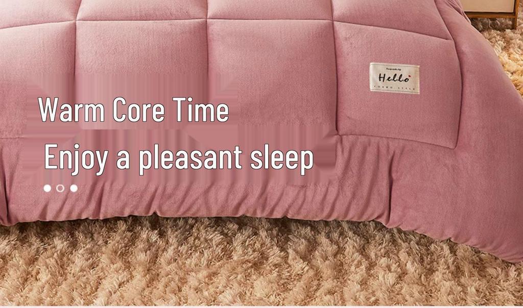Thick Coral Fleece Blanket for Winter - Soft Velvet Quilt for Dorm, Nap, Sofa Use