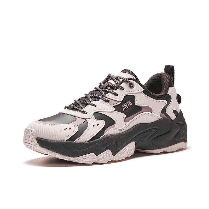 Anta Starry Sea 2.0 Cushioning Abrasion Resistant Breathable Lightweight Low Top Chunky Sneakers Women's Black Pink 922538839-6