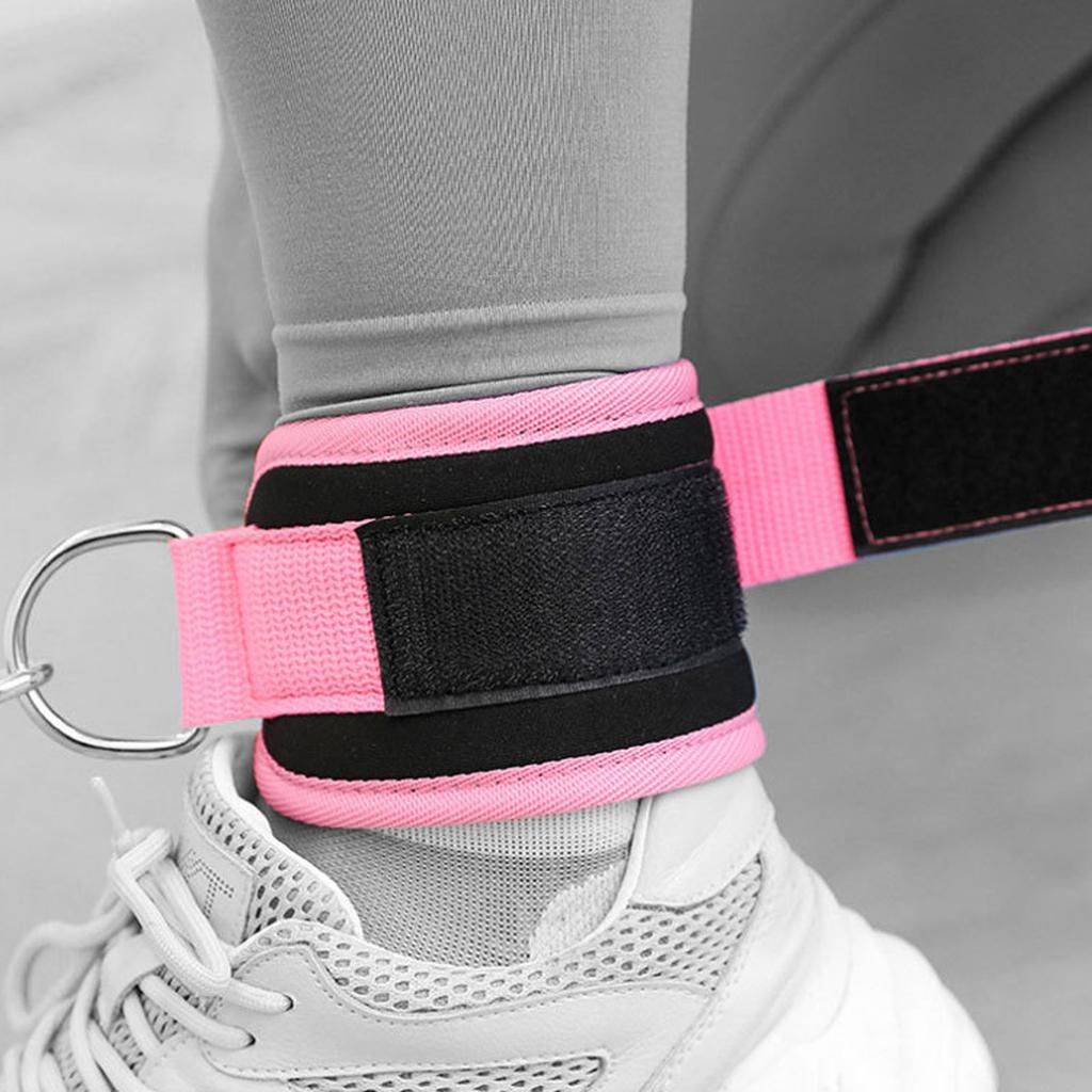 Ankle Strap Set Double Metal DRing Fitness Ankle Strap for Legs Butt and   Exercise(Pink Set )