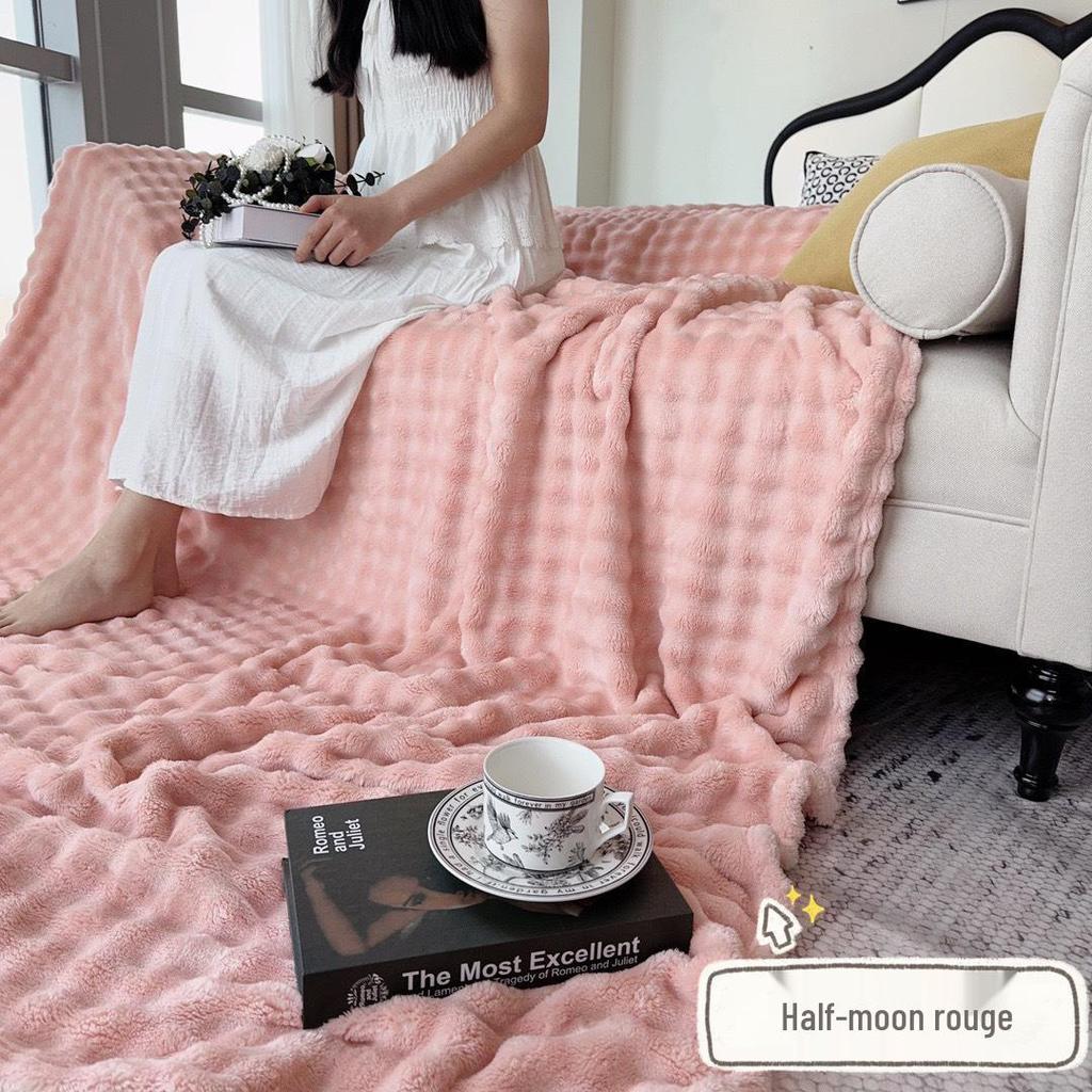 Útulná flanelová deka na zdřímnutí - Silný bublinkový korálový fleece na zimu