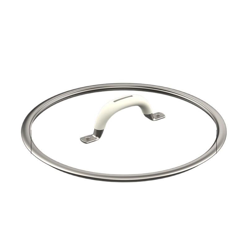 Universeller Deckel aus gehärtetem Glas mit Silikongriff, Verbrühschutz, Passend für Töpfe und Woks von 24-26 cm, Allzweck-Kochgeschirr-Zubehör