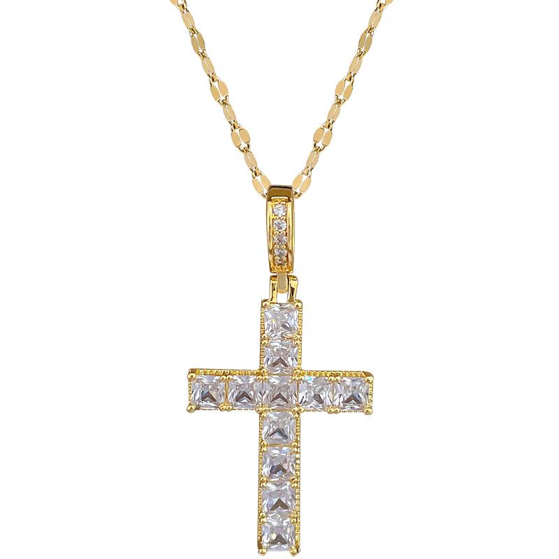 Titanium Steel Heavy Industry Exaggerated Zircon Light Luxury Temperament Gorgeous Full Diamond Necklace Female Versatile Collarbone Chain