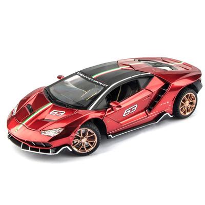 1/24 Scale LP770 Sports Racing Metal Diecast Model Car, Pull Back Vehicles with Light and Sound Toy Cars for Kids Age 3 Year and Up