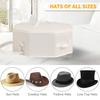 Hat Box with Adjustable Shoulder Strap Zipper Closure Large Capacity Men Women Hat Storage Bag Foldable Portable Hat Organizer