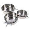 Stainless Steel Hanging Hamster Clamp-on Water Drinker Bird Feeder Parrot Feeding Bowl Cage Cup