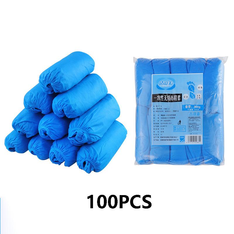 100Pcs Disposable Non-Slip Shoe Covers Thick Nonwoven Arctic-Proof Degradable for Home Hospital Visits Banya Sauna Protection