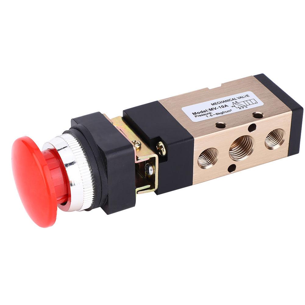 MV 10A Pneumatic Mechanical Valve 2 Position 5 Way Spring Return Push Button 1 4in PT Reversing Valve
