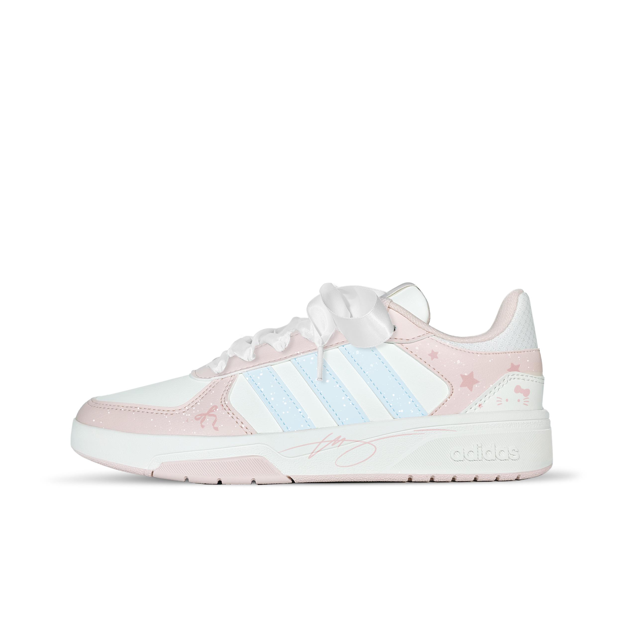 

Adidas COURTBEAT Blue Island Meow Synthetic Leather Low top Skateboard Shoes Unisex Pink Blue KI6785(Team-831) 35⅔