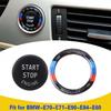 Engine Start Stop Button Replace Cover+Ring Black Fits BMW E90 E92 E93 2009-2012