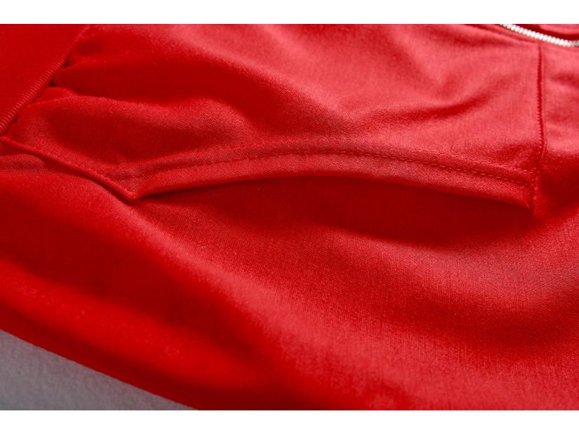 Rhinestone Zipper Hooded Sweatshirt: Streetwear Casual Style, Solid Color, Loose Fit.