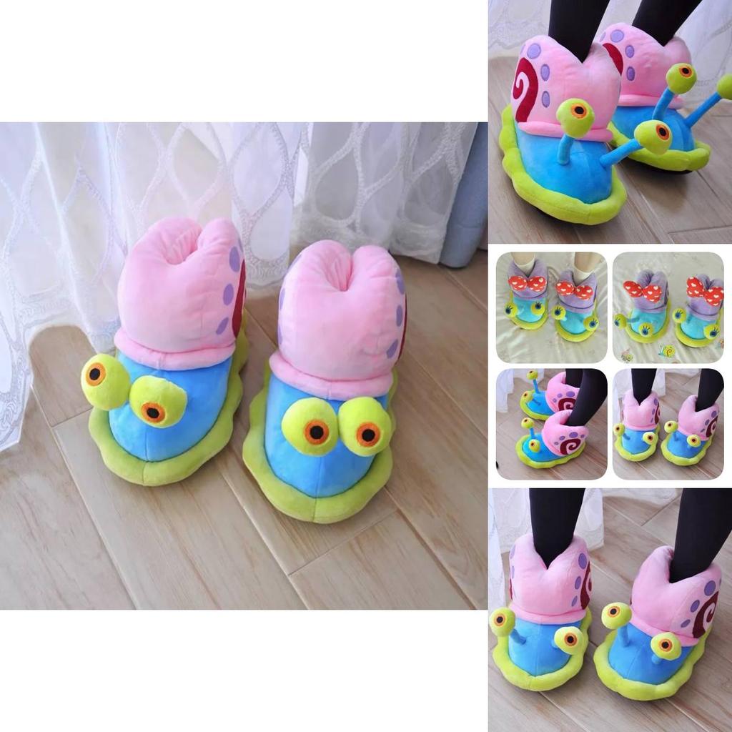 Cozy Indoor Warm Spongebob Snail Slippers For Adults And Kids Winter Edition