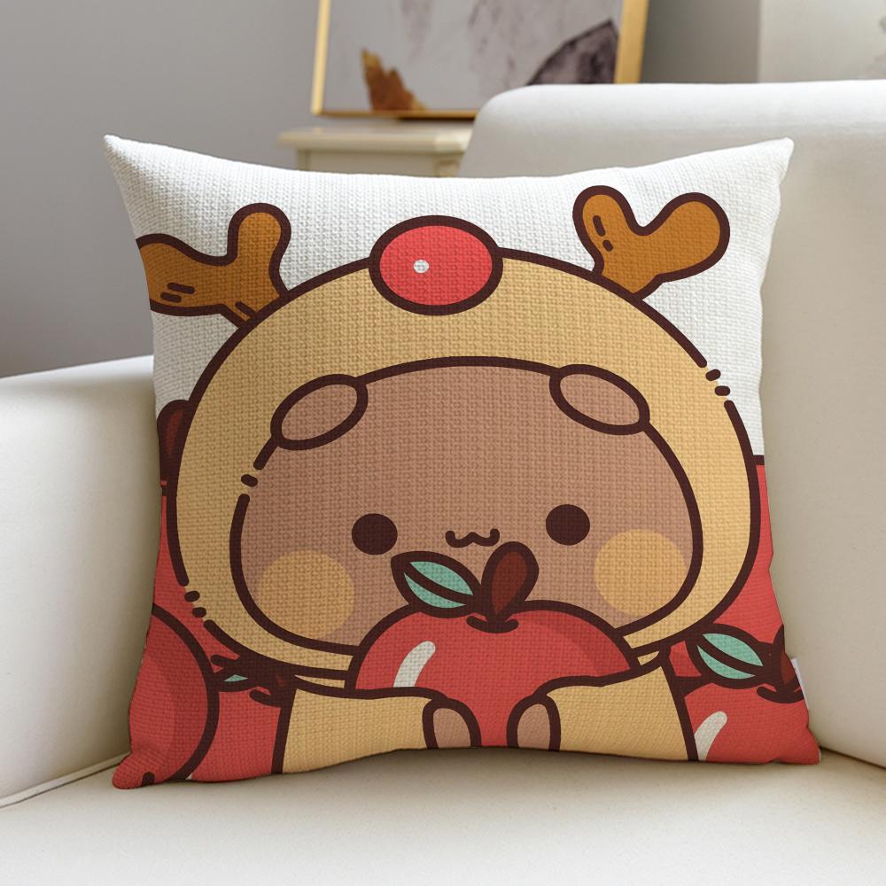 Playful YYier BubuS Cushion Cover Breathable and skinfriendly linen pillowcase square removable and washable cushion