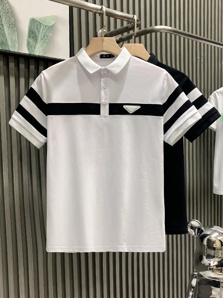Men's Slim-Fit Striped Polo Short-Sleeve Lapel T-Shirt - Summer Style